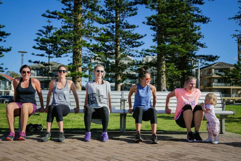 Post-natal exercise in a park for busy new Mums