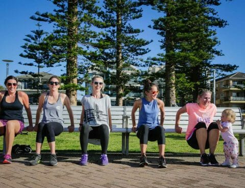 Post-natal exercise in a park for busy new Mums